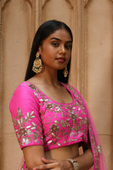 Hot Pink Raw Silk LehengaIMG_0773 copy